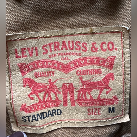 LEVI STRAUSS & CO Vintage Tan Denim Jacket Standard Size Medium Button Down - Picture 2 of 12